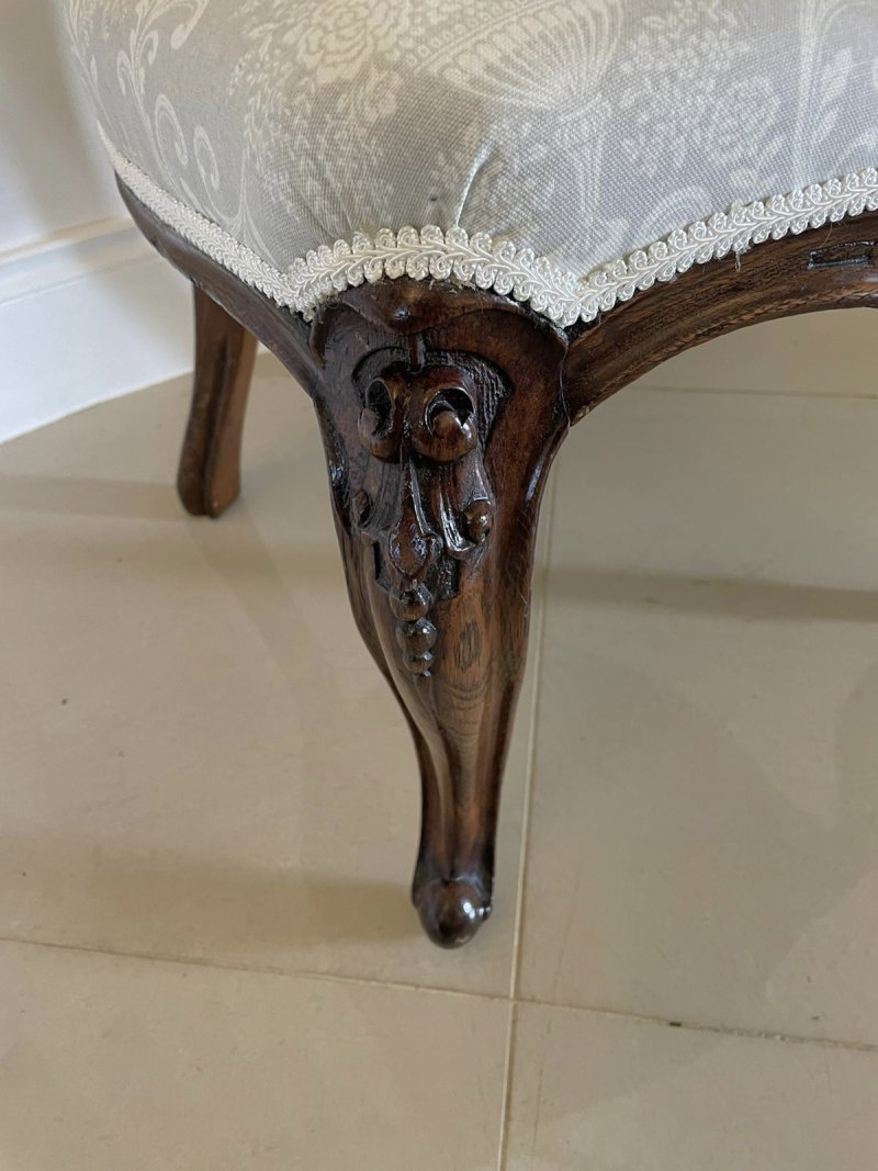 Quality Antique Victorian Walnut Carved Side Chair - Image 10